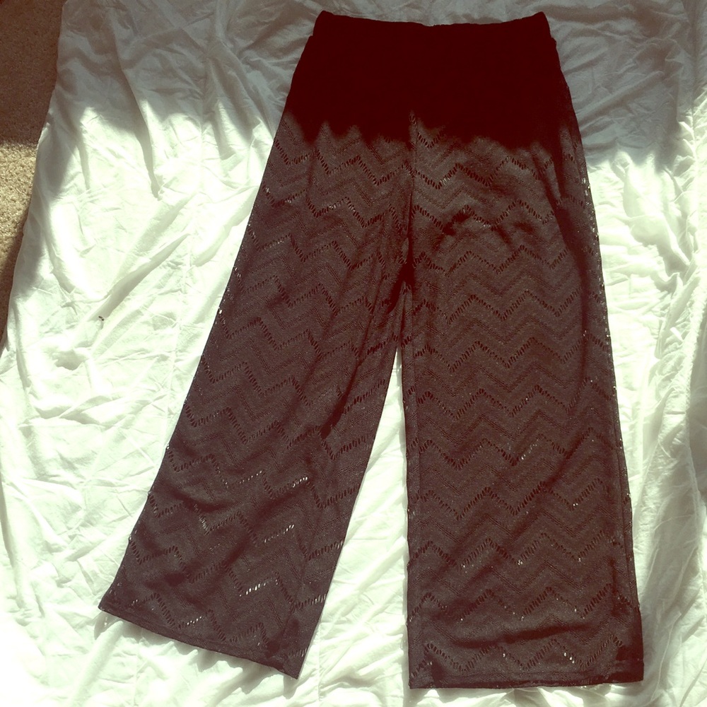 Unique Black Crochet Pants